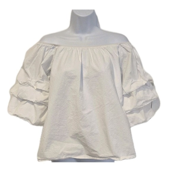 Vivid Importers of NY Women's Off Shoulder Blouse Stacked Bell Sleeve Small - Picture 2 of 7